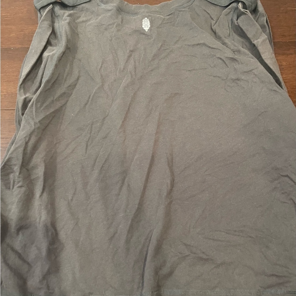 free people movement gray roll sleeve Top large guc